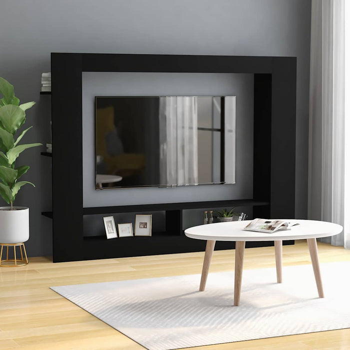 Dulap TV, negru, 152x22x113 cm, lemn prelucrat WALTI