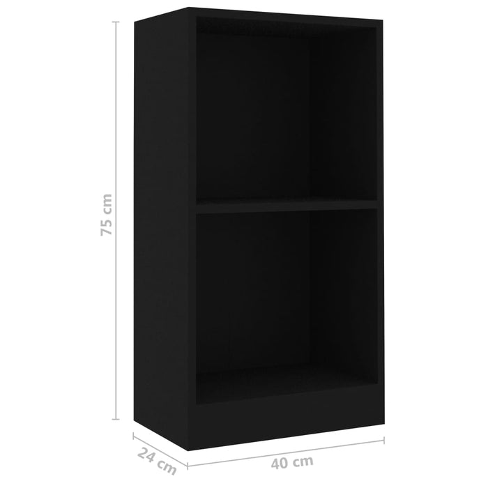 Bibliotecă, negru, 40x24x75 cm, lemn prelucrat WALTI