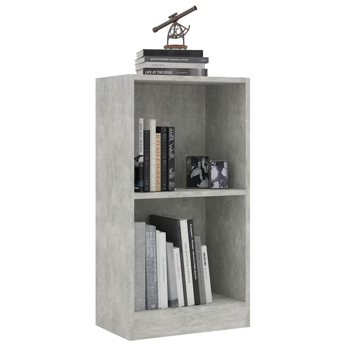 Bibliotecă, gri beton, 40x24x75 cm, lemn prelucrat - WALTI WALTI