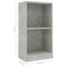 Bibliotecă, gri beton, 40x24x75 cm, lemn prelucrat - WALTI WALTI
