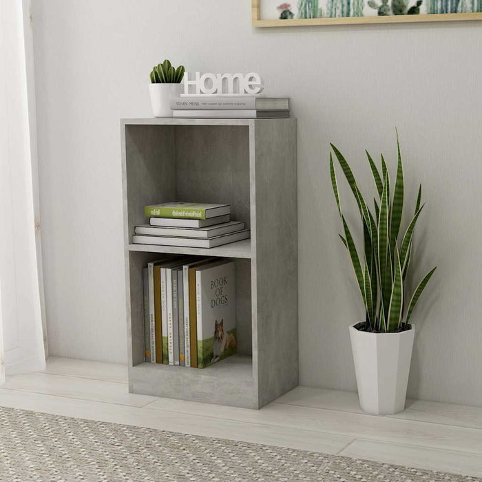 Bibliotecă, gri beton, 40x24x75 cm, lemn prelucrat - WALTI WALTI