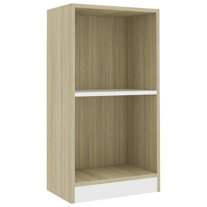 Bibliotecă, alb și stejar Sonoma, 40 x 24 x 75 cm, PAL WALTI