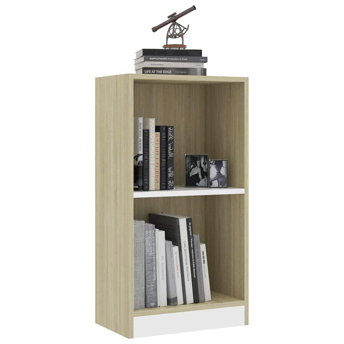 Bibliotecă, alb și stejar Sonoma, 40 x 24 x 75 cm, PAL WALTI
