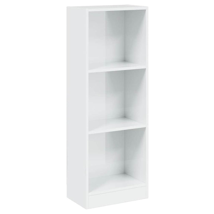 Bibliotecă cu 3 rafturi, alb extralucios, 40x24x109 cm WALTI