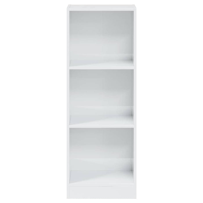 Bibliotecă cu 3 rafturi, alb extralucios, 40x24x109 cm WALTI
