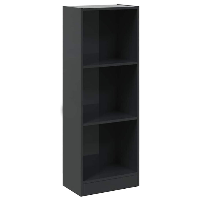 Bibliotecă 3 rafturi negru lucios 40x24x109 cm, lemn compozit WALTI