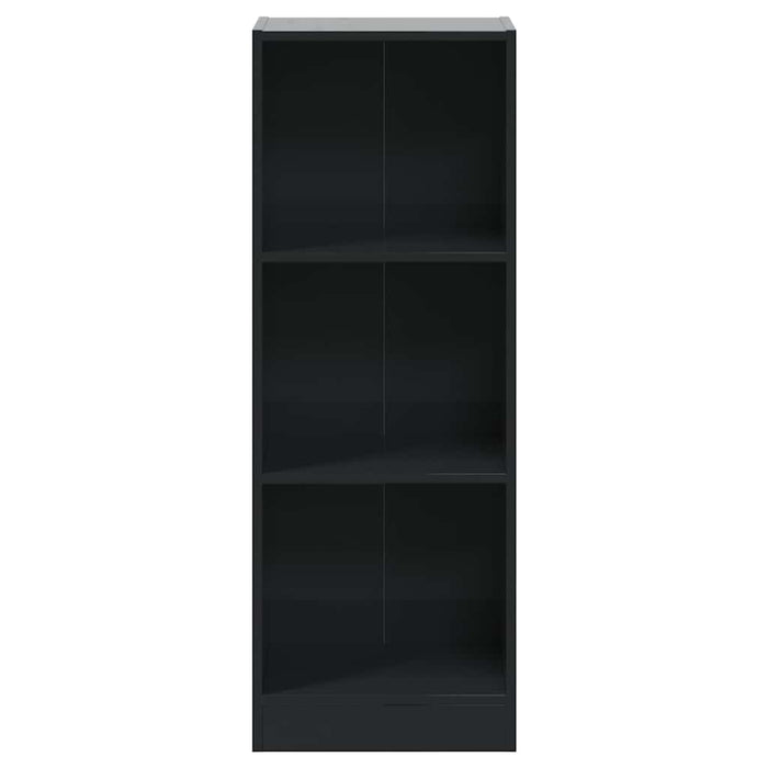 Bibliotecă 3 rafturi negru lucios 40x24x109 cm, lemn compozit WALTI