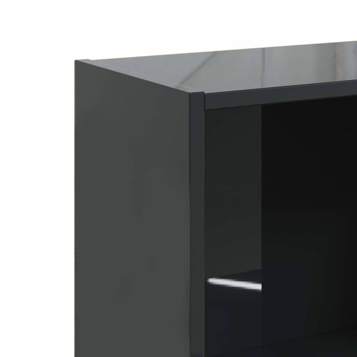 Bibliotecă 3 rafturi negru lucios 40x24x109 cm, lemn compozit WALTI