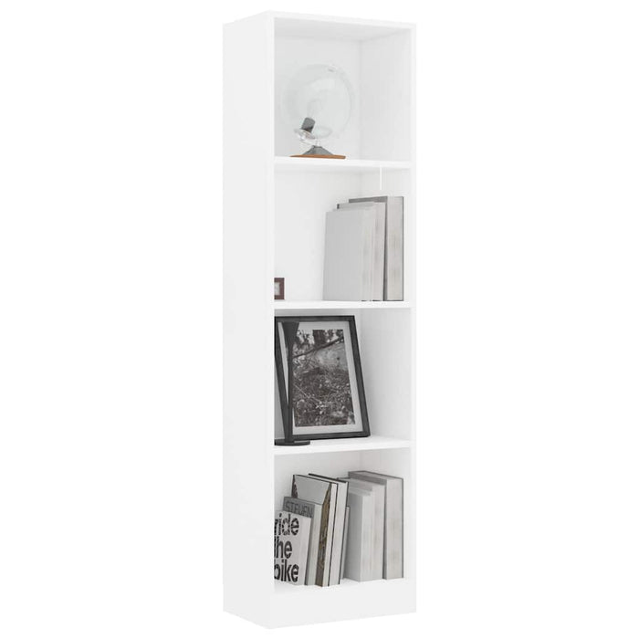 Bibliotecă cu 4 rafturi, alb, 40x24x142 cm, lemn prelucrat WALTI