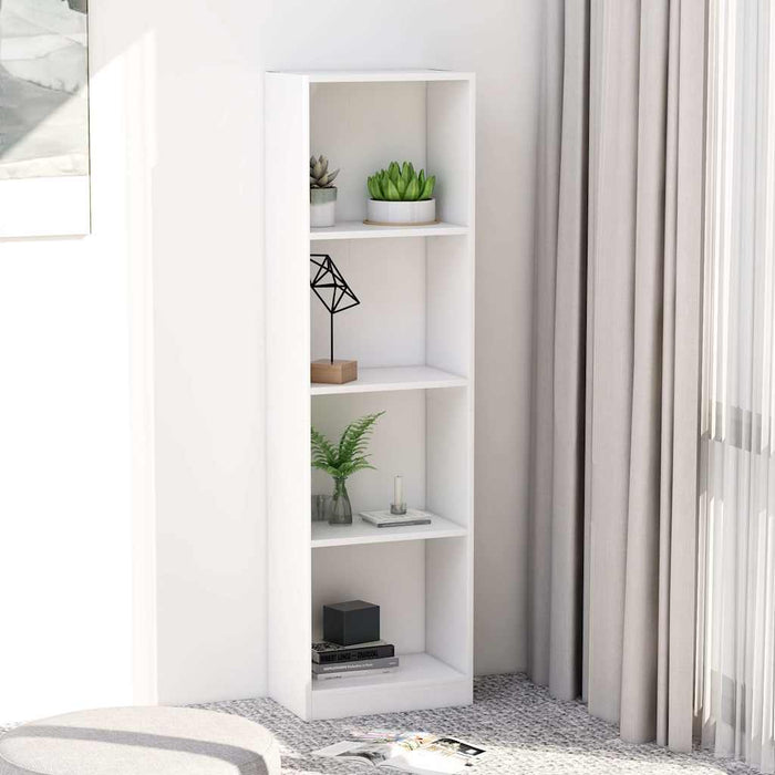 Bibliotecă cu 4 rafturi, alb, 40x24x142 cm, lemn prelucrat WALTI