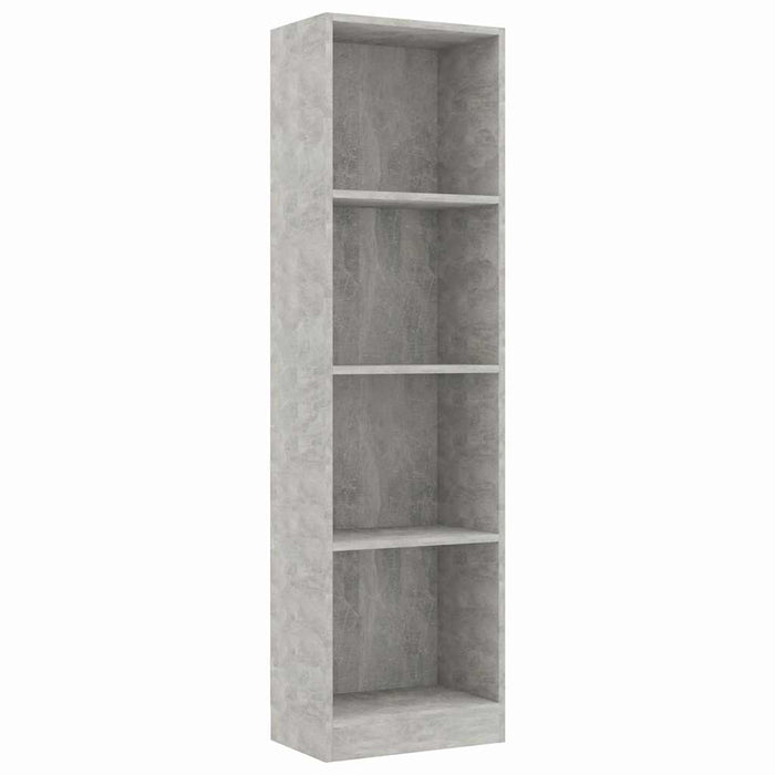 Bibliotecă cu 4 rafturi gri beton, 40x24x142 cm, lemn prelucrat WALTI