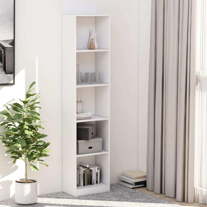 Bibliotecă cu 5 rafturi, alb, 40x24x175 cm, lemn prelucrat WALTI