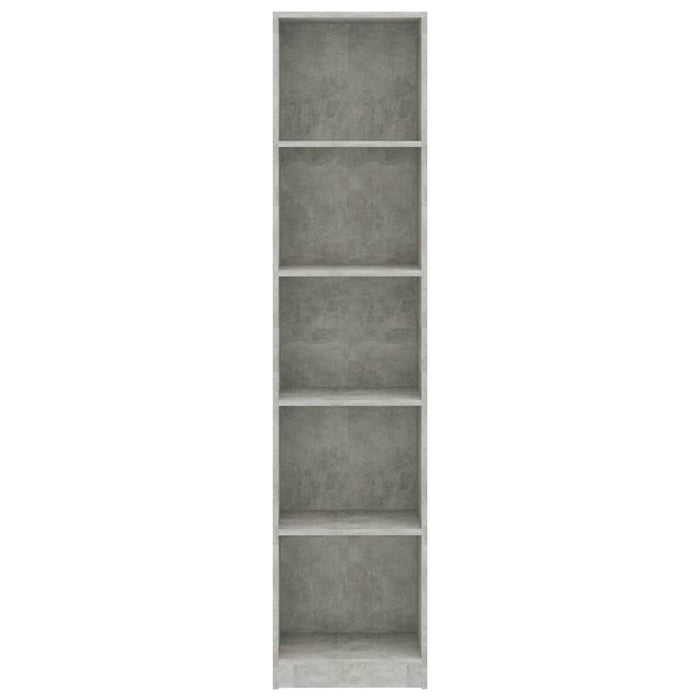 Bibliotecă cu 5 rafturi, gri beton, 40x24x175 cm lemn prelucrat WALTI