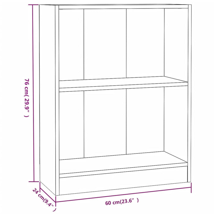 Bibliotecă, gri, 60x24x76 cm, lemn compozit - WALTI WALTI