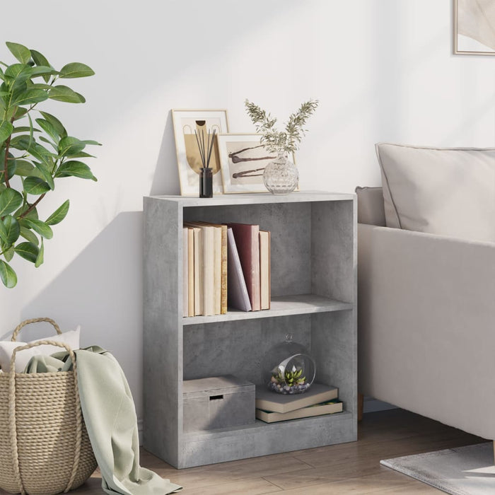 Bibliotecă, gri beton, 60x24x76 cm, lemn compozit - WALTI WALTI