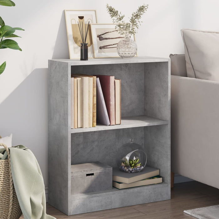 Bibliotecă, gri beton, 60x24x76 cm, lemn compozit - WALTI WALTI