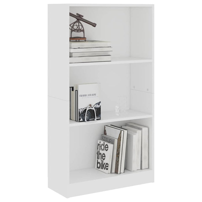 Bibliotecă cu 3 rafturi, alb, 60x24x109 cm, lemn compozit WALTI