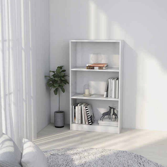 Bibliotecă cu 3 rafturi, alb, 60x24x109 cm, lemn compozit WALTI