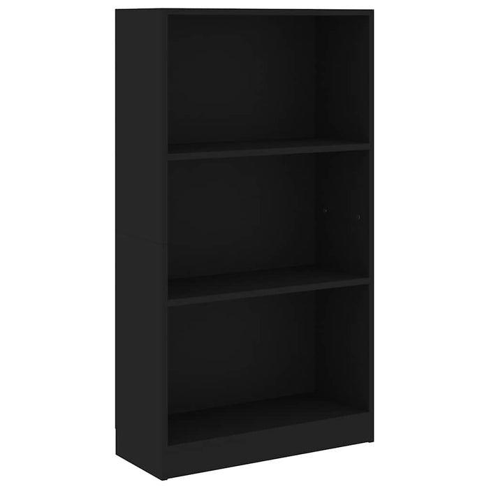 Bibliotecă cu 3 rafturi, negru, 60x24x109 cm, lemn compozit WALTI