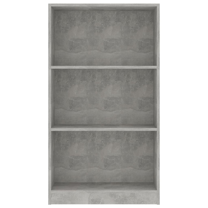 Bibliotecă cu 3 rafturi, gri beton, 60x24x109 cm, lemn compozit - WALTI WALTI