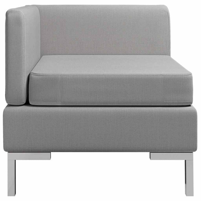 Canapea de colț modulară cu pernă, gri deschis, material textil WALTI