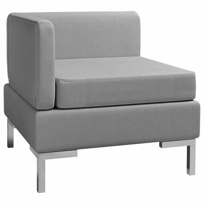 Canapea de colț modulară cu pernă, gri deschis, material textil WALTI