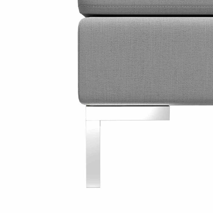 Canapea de colț modulară cu pernă, gri deschis, material textil WALTI