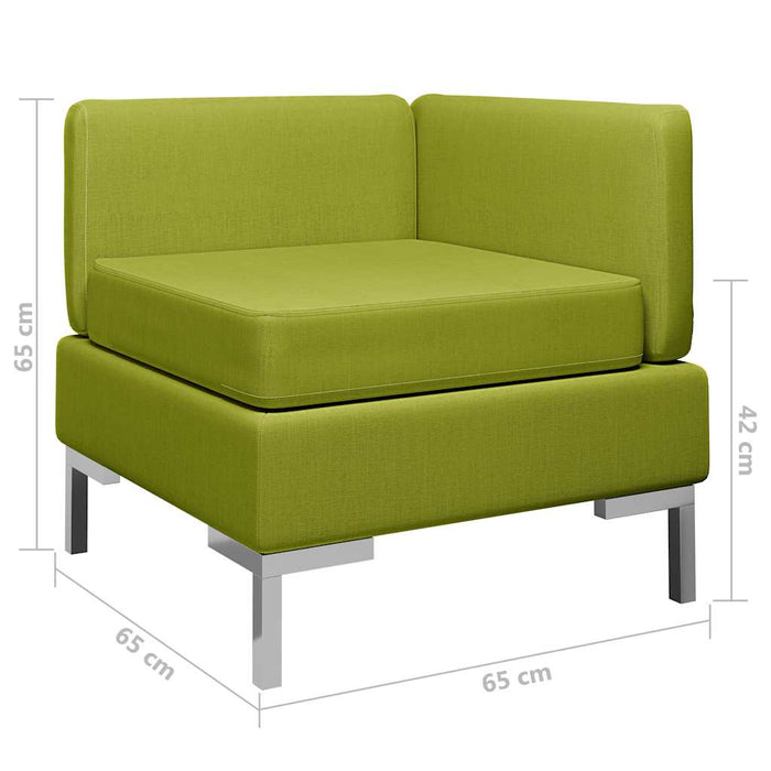 Canapea de colț modulară cu pernă, verde, material textil WALTI