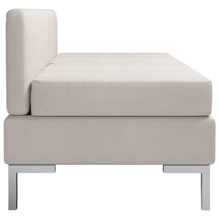 Canapele de mijloc modulare cu perne, 2 buc., crem, textil WALTI