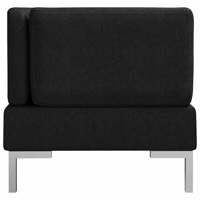 Set de canapele, 3 piese, negru, material textil WALTI
