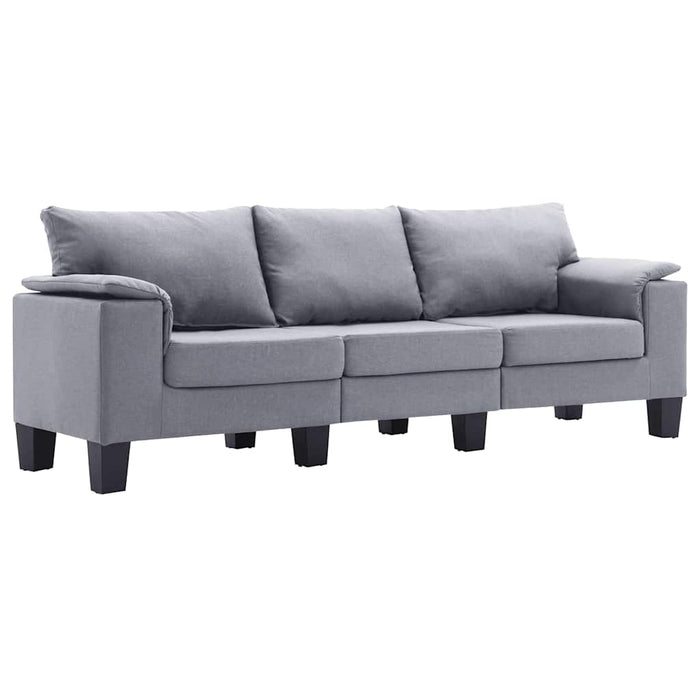 Canapea cu 3 locuri, gri deschis, material textil WALTI