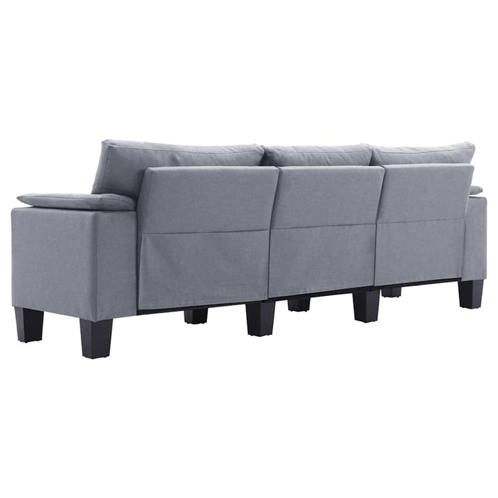 Canapea cu 3 locuri, gri deschis, material textil WALTI