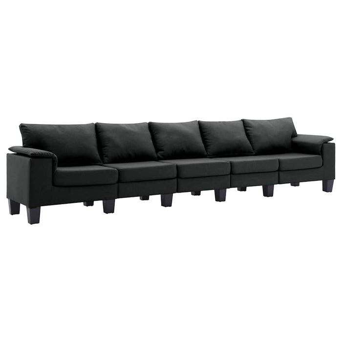 Canapea cu 5 locuri, negru, material textil WALTI