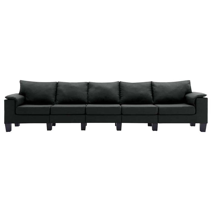 Canapea cu 5 locuri, negru, material textil WALTI