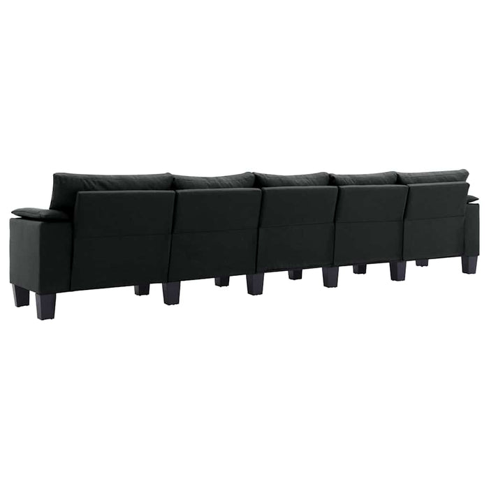 Canapea cu 5 locuri, negru, material textil WALTI