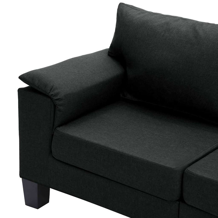 Canapea cu 5 locuri, negru, material textil WALTI