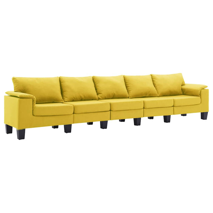 Canapea cu 5 locuri, galben, material textil WALTI