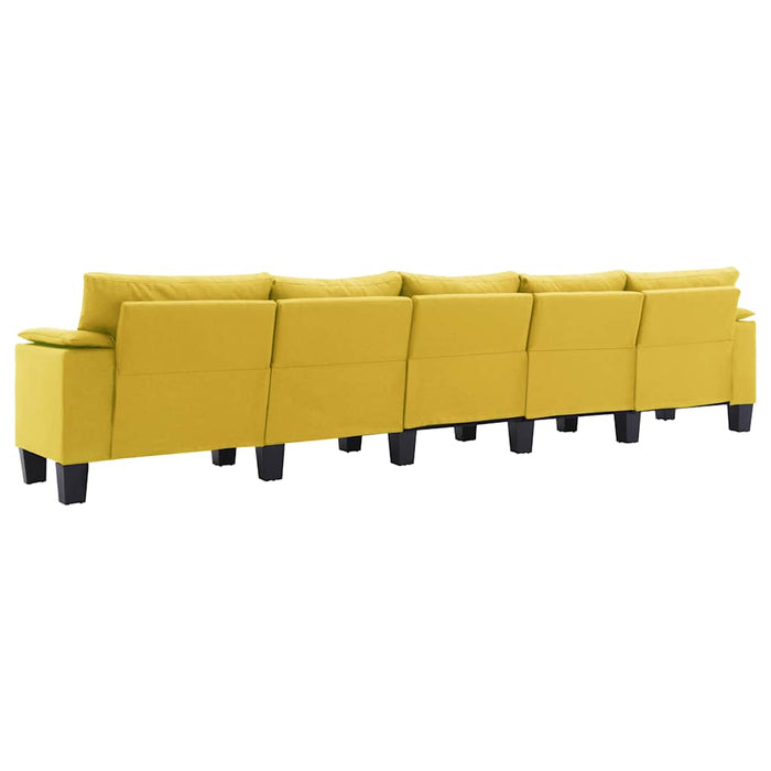 Canapea cu 5 locuri, galben, material textil WALTI