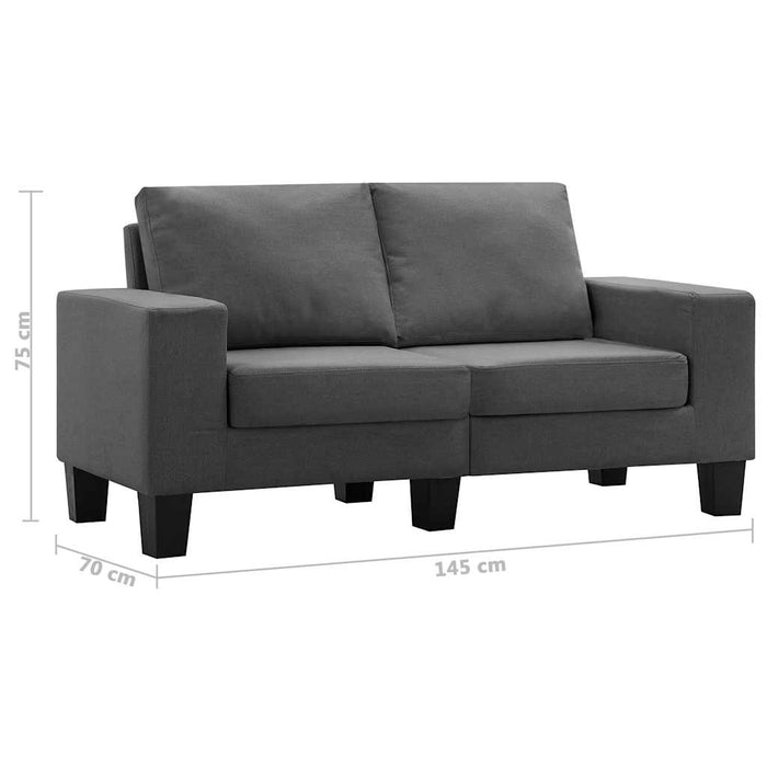 Canapea cu 2 locuri, gri închis, material textil WALTI