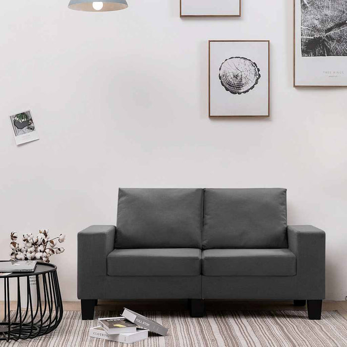Canapea cu 2 locuri, gri închis, material textil WALTI