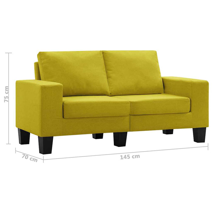Canapea cu 2 locuri, galben, material textil WALTI