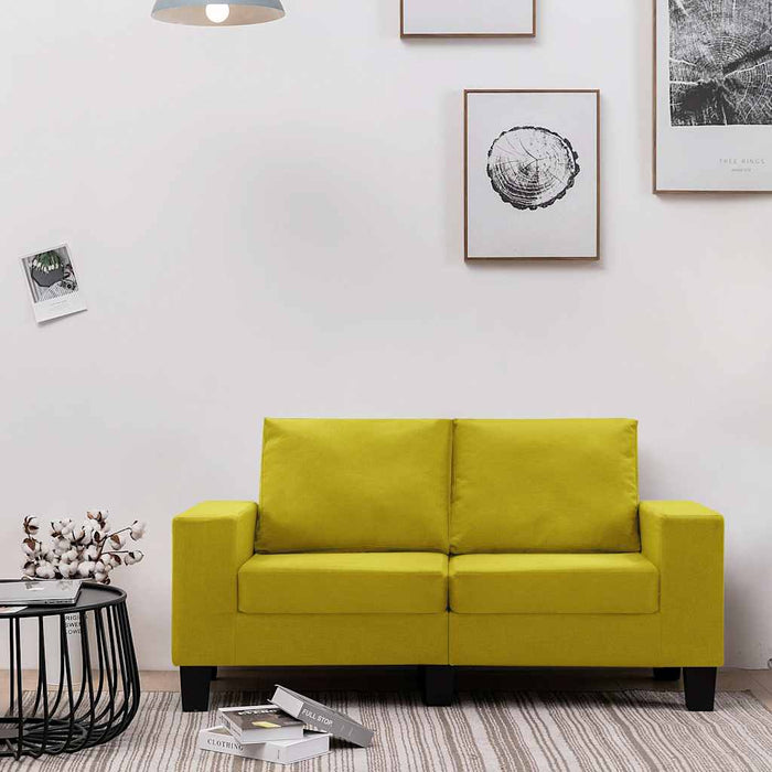 Canapea cu 2 locuri, galben, material textil WALTI