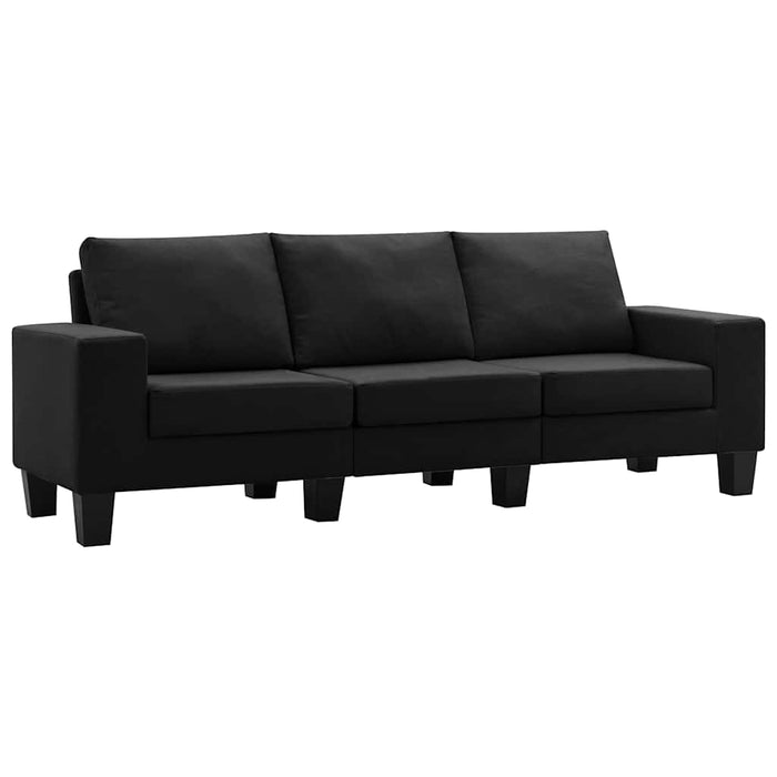 Canapea cu 3 locuri, negru, material textil WALTI