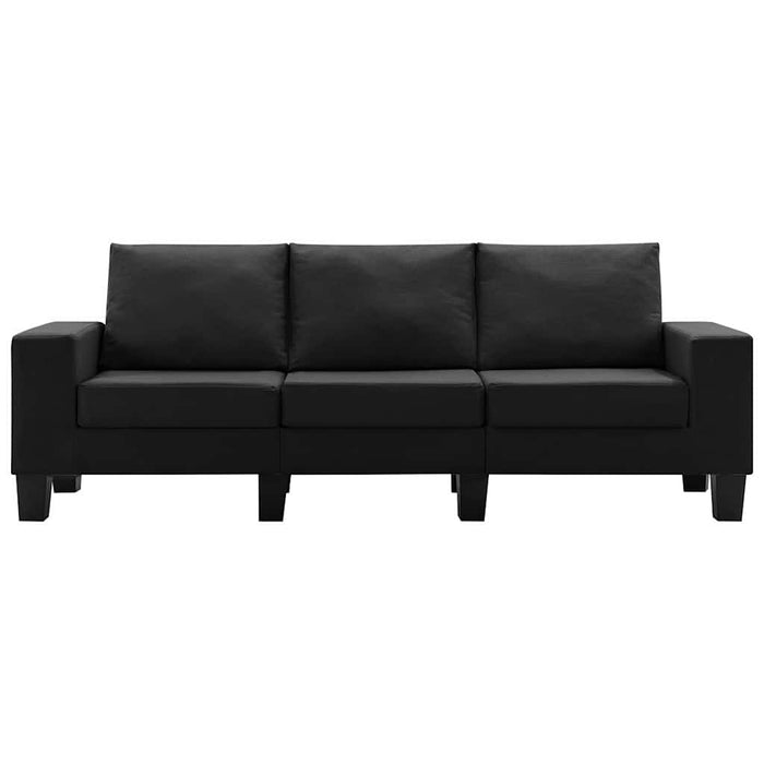 Canapea cu 3 locuri, negru, material textil WALTI
