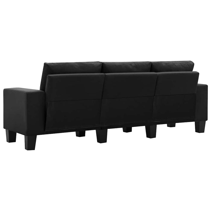 Canapea cu 3 locuri, negru, material textil WALTI