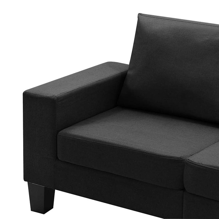 Canapea cu 3 locuri, negru, material textil WALTI