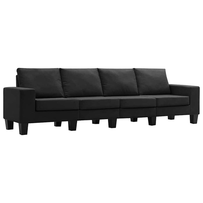 Canapea cu 4 locuri, negru, material textil WALTI