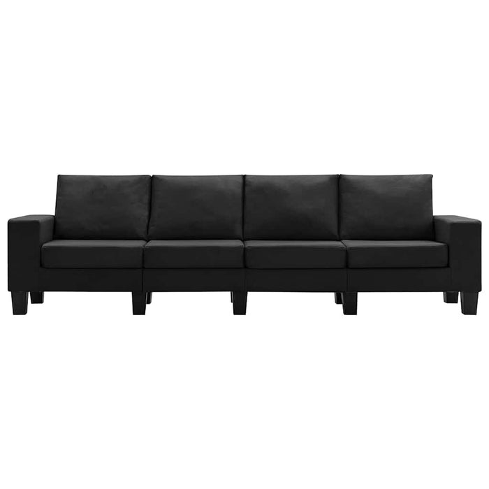 Canapea cu 4 locuri, negru, material textil WALTI