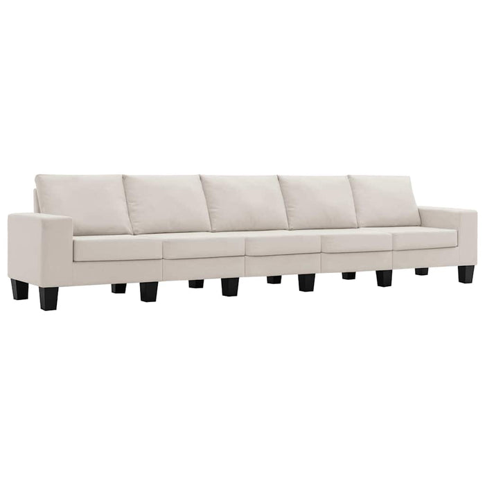 Canapea cu 5 locuri, crem, material textil WALTI