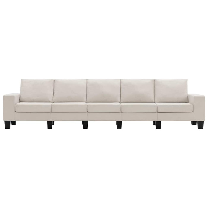 Canapea cu 5 locuri, crem, material textil WALTI